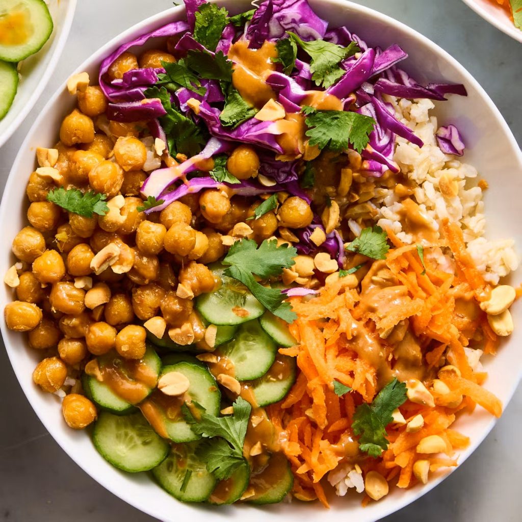 Peanut Chickpea Protein Bowls